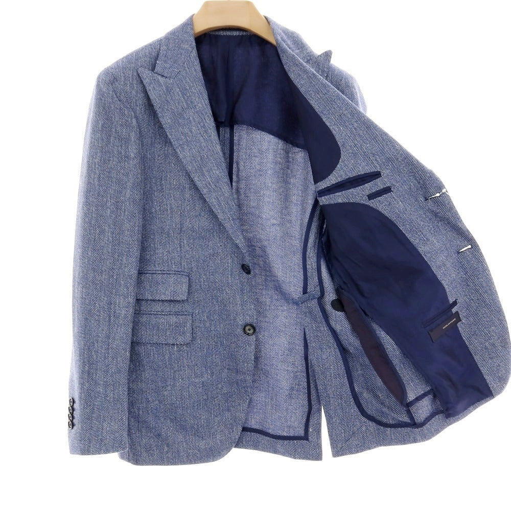 【中古】タリアトーレ TAGLIATORE リネンコットン テーラードジャケット ブルー系【 46 】【 状態ランクB 】【 メンズ 】