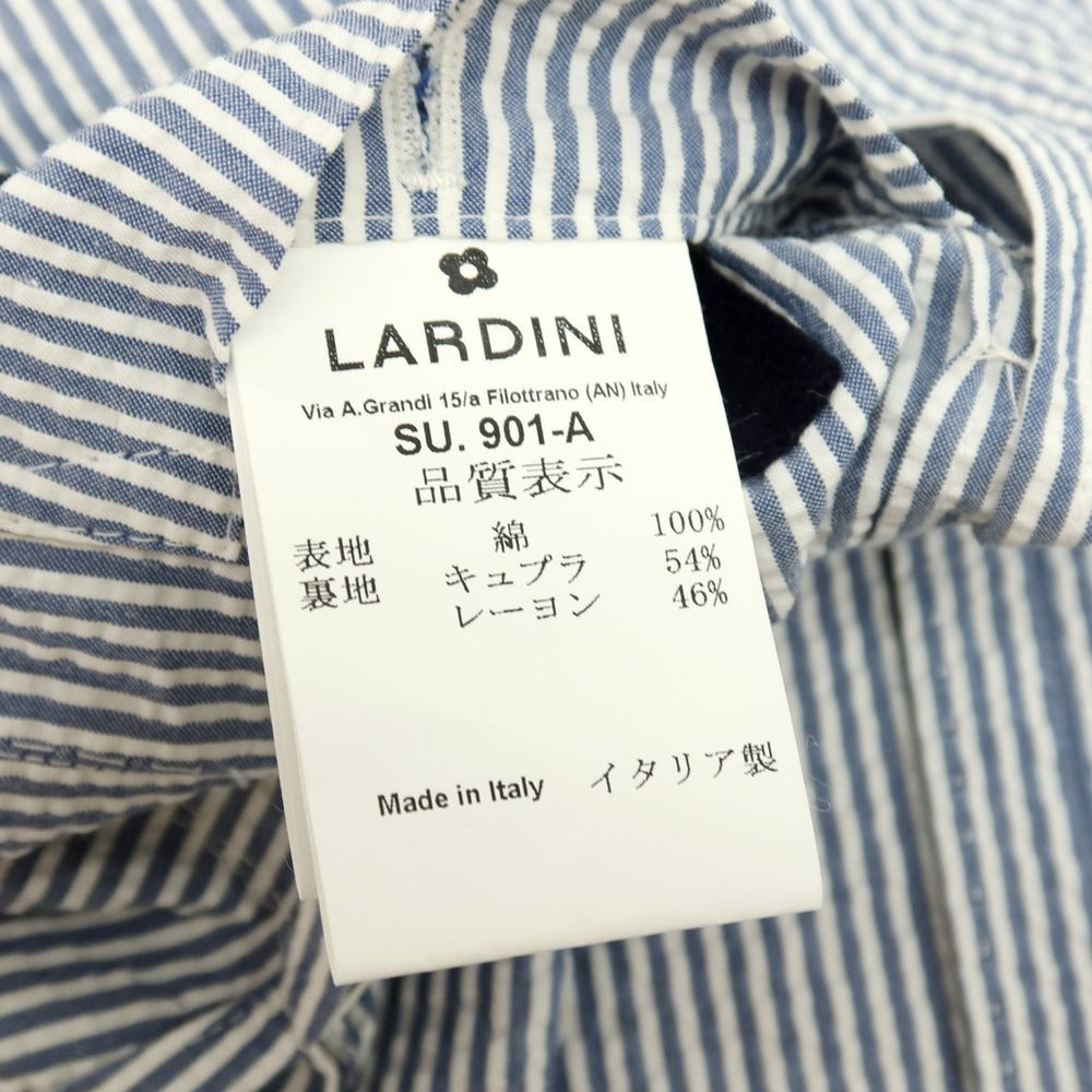 【中古】ラルディーニ LARDINI シアサッカーコットン カジュアルジャケット ブルーxホワイト【 42 】【 状態ランクB 】【 メンズ 】