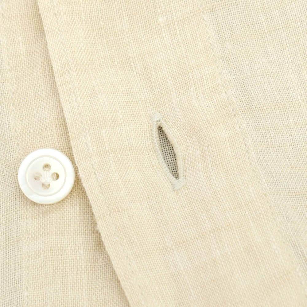 【中古】フィナモレ Finamore リネン ワイドカラー カジュアルシャツ ベージュ【サイズS】【 状態ランクB 】【 メンズ 】