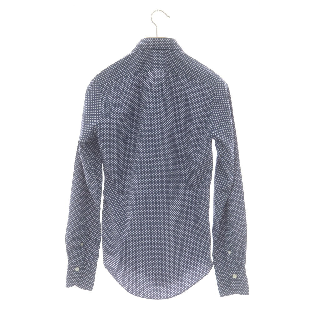 【中古】フィナモレ Finamore コットン ショートカラー カジュアルシャツ ライトネイビーxホワイト【 36 】【 状態ランクB 】【 メンズ 】