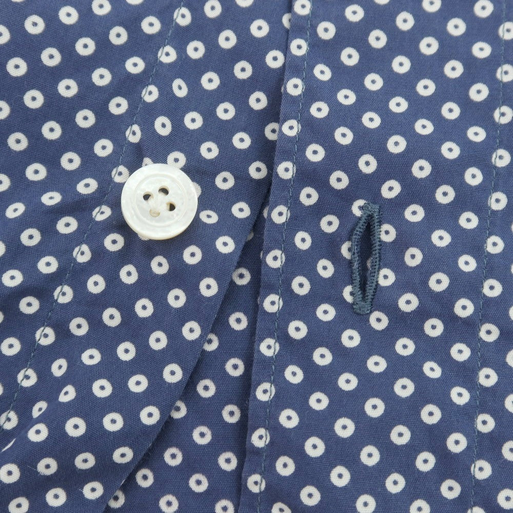 【中古】フィナモレ Finamore コットン ショートカラー カジュアルシャツ ライトネイビーxホワイト【 36 】【 状態ランクB 】【 メンズ 】