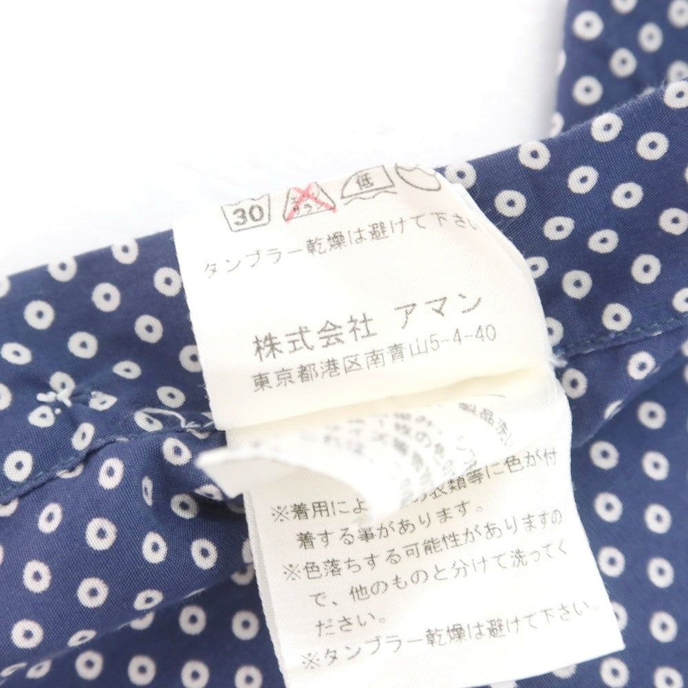 【中古】フィナモレ Finamore コットン ショートカラー カジュアルシャツ ライトネイビーxホワイト【 36 】【 状態ランクB 】【 メンズ 】