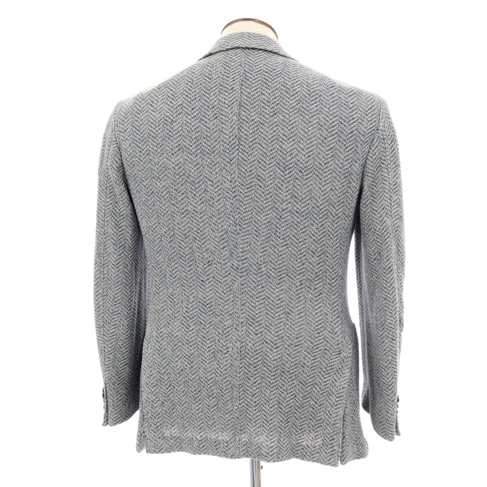 【中古】ブリッラ ペル イル グスト Brilla per il gusto コットンリネン ジャージー カジュアルジャケット ブルーxオフホワイト【 表記なし(L位) 】【 状態ランクB 】【 メンズ 】