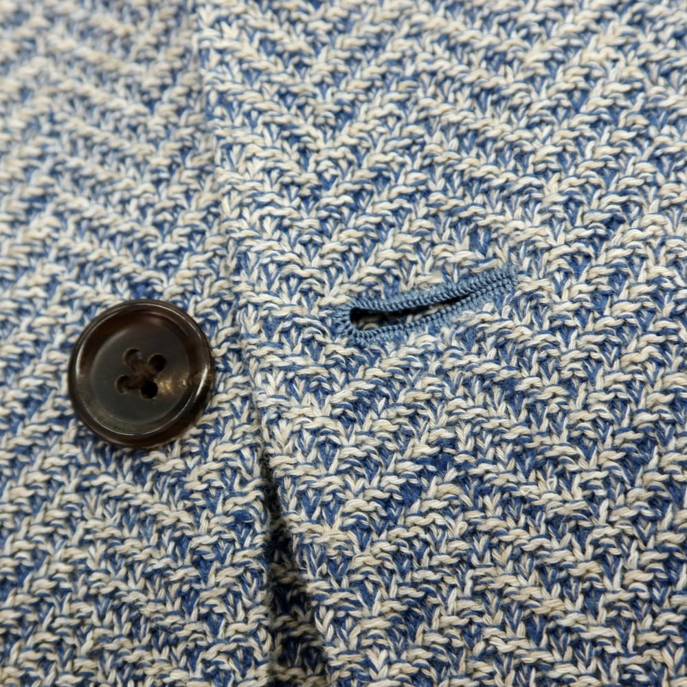 【中古】ブリッラ ペル イル グスト Brilla per il gusto コットンリネン ジャージー カジュアルジャケット ブルーxオフホワイト【 表記なし(L位) 】【 状態ランクB 】【 メンズ 】