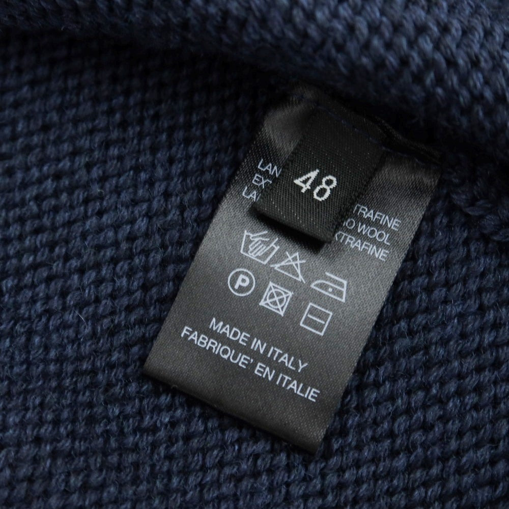 【中古】ロベルトコリーナ ROBERTO COLLINA ミドルゲージ ウール タートルネック プルオーバーニット ネイビー【 48 】【 状態ランクB 】【 メンズ 】