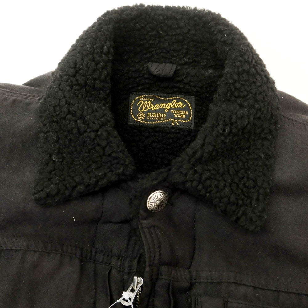 【中古】ラングラー Wrangler ×ナノユニバース ダブルジップ ボアジャケット ブラック系【 L 】【 状態ランクB 】【 メンズ 】