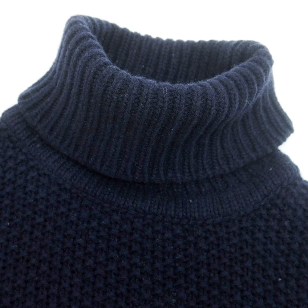 【中古】バフィー BAFY ウール タートルネック プルオーバーニット ネイビー【 50 】【 状態ランクC 】【 メンズ 】