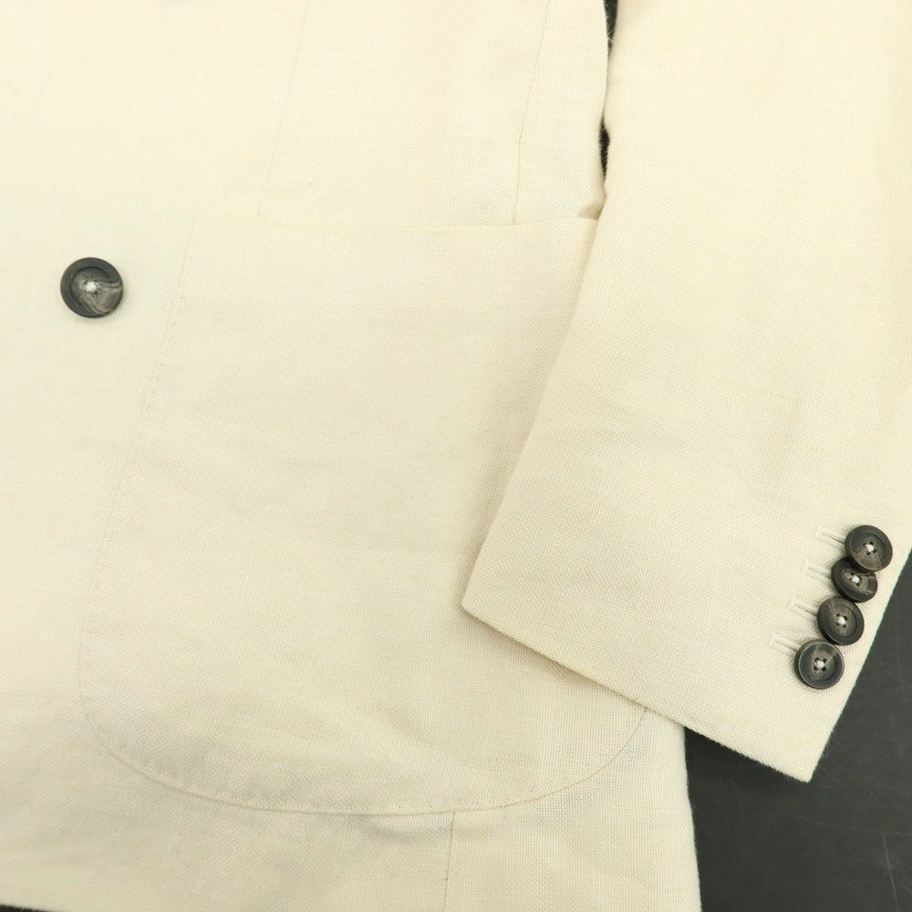 【中古】タリアトーレ TAGLIATORE リネン ダブル6B テーラードジャケット アイボリー【 44 】【 状態ランクD 】【 メンズ 】