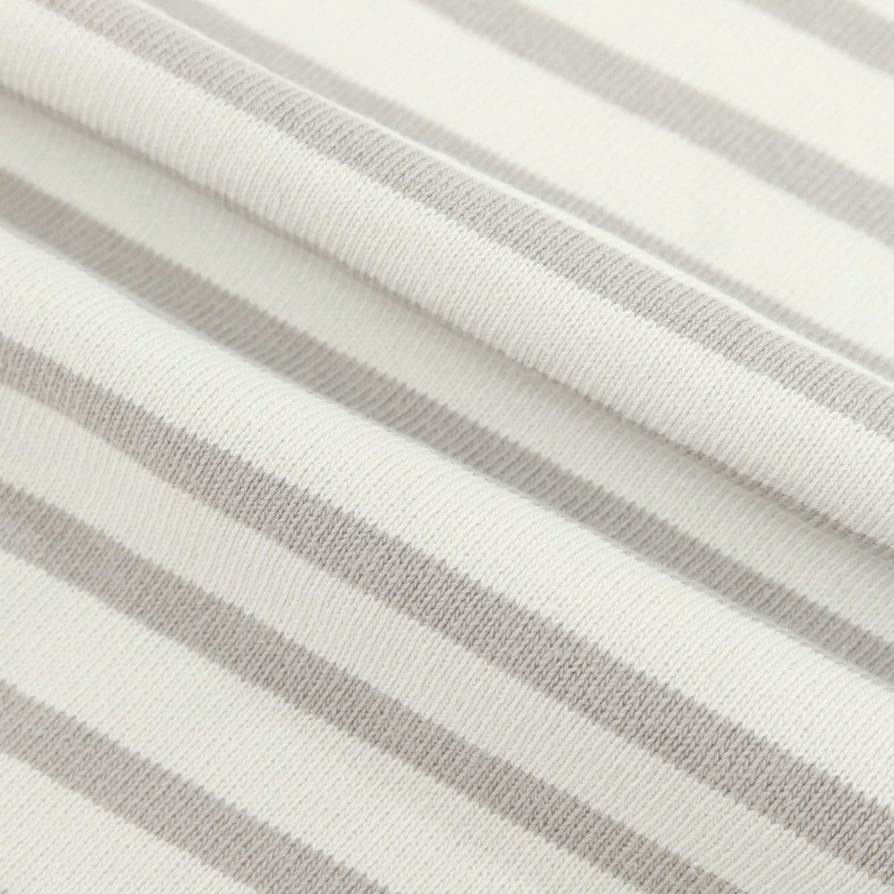 【中古】セントジェームス SAINT JAMES コットン ボーダー ボートネック バスク 長袖Tシャツ ライトベージュxグレージュ【 6(FRA) 】【 状態ランクC 】【 メンズ 】