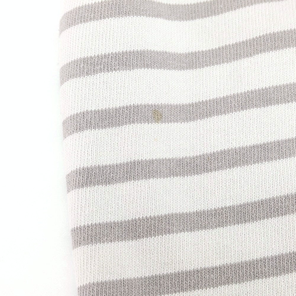 【中古】セントジェームス SAINT JAMES コットン ボーダー ボートネック バスク 長袖Tシャツ ライトベージュxグレージュ【 6(FRA) 】【 状態ランクC 】【 メンズ 】