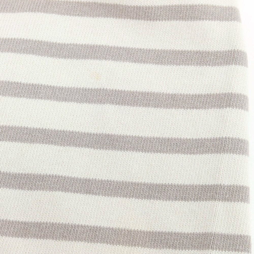 【中古】セントジェームス SAINT JAMES コットン ボーダー ボートネック バスク 長袖Tシャツ ライトベージュxグレージュ【 6(FRA) 】【 状態ランクC 】【 メンズ 】