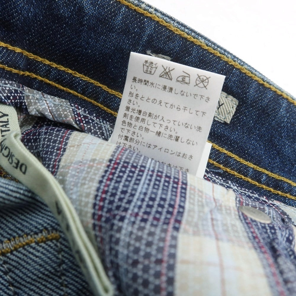 【中古】シビリア SIVIGLIA ダメージ&リペア加工 ストレッチ コットン ジーンズ デニムパンツ ネイビー【 29 】【 状態ランクB 】【 メンズ 】