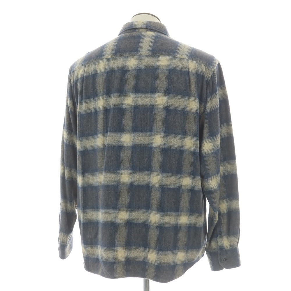 【中古】ユニフォームエクスペリメント uniform experiment コットン チェック カジュアルシャツ ベージュxグレー【 4 】【 状態ランクB 】【 メンズ 】