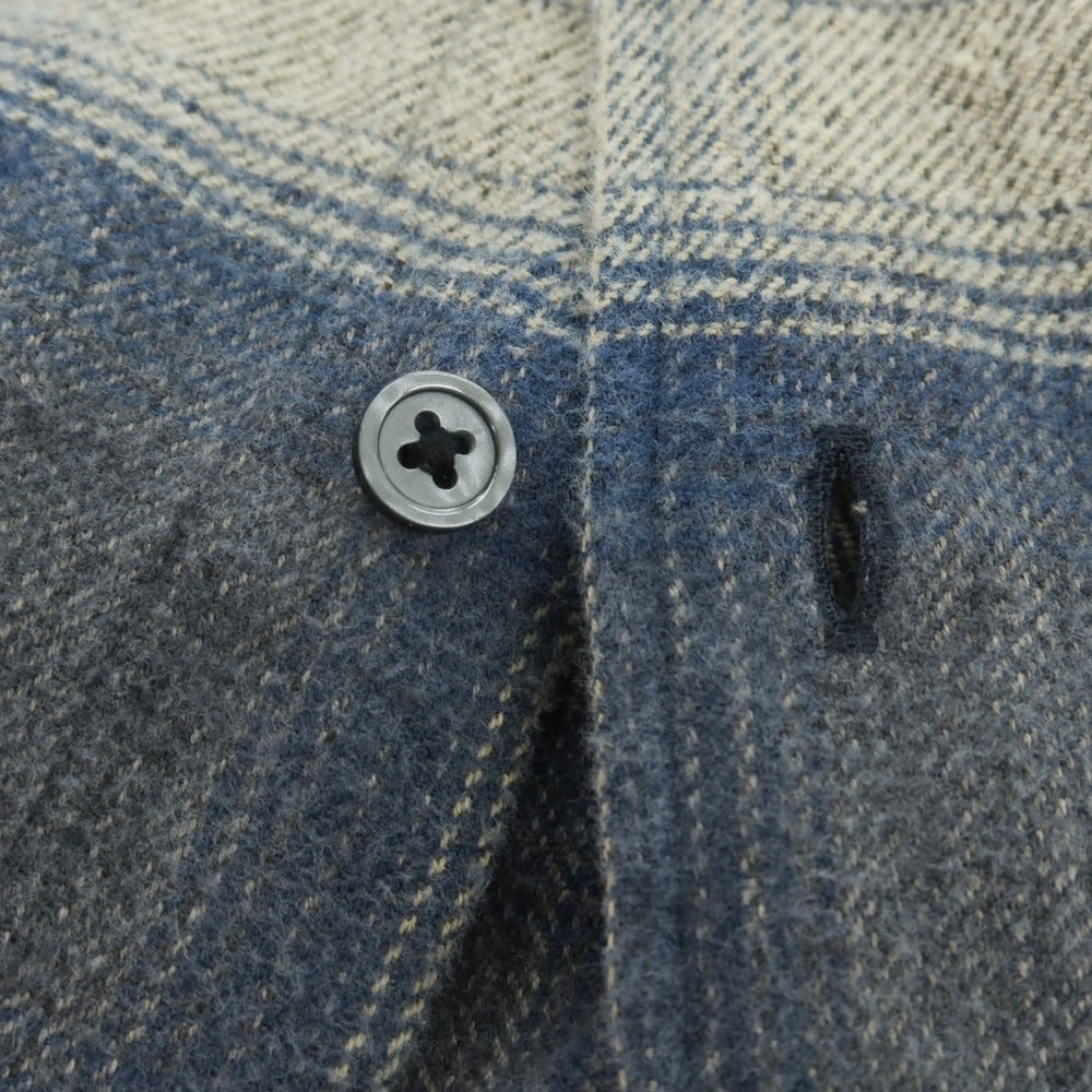 【中古】ユニフォームエクスペリメント uniform experiment コットン チェック カジュアルシャツ ベージュxグレー【 4 】【 状態ランクB 】【 メンズ 】