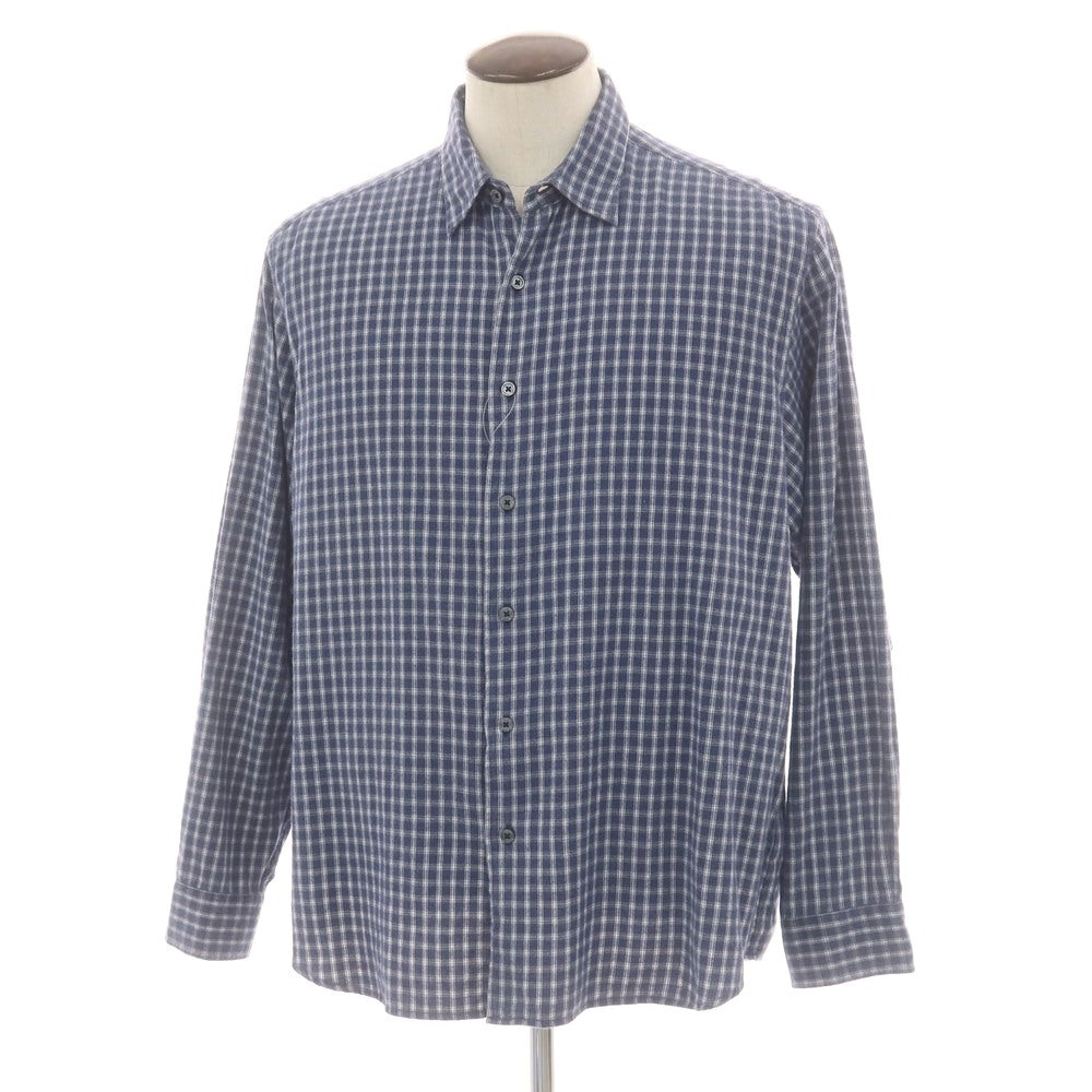 【中古】ユニフォームエクスペリメント uniform experiment コットン レギュラーカラー カジュアルシャツ ネイビーxホワイト【 4 】【 状態ランクB 】【 メンズ 】