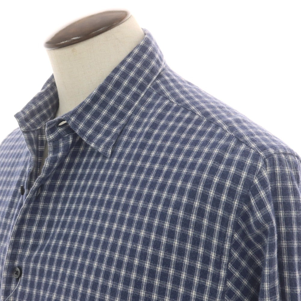 【中古】ユニフォームエクスペリメント uniform experiment コットン レギュラーカラー カジュアルシャツ ネイビーxホワイト【 4 】【 状態ランクB 】【 メンズ 】