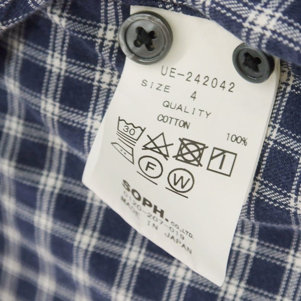 【中古】ユニフォームエクスペリメント uniform experiment コットン レギュラーカラー カジュアルシャツ ネイビーxホワイト【 4 】【 状態ランクB 】【 メンズ 】