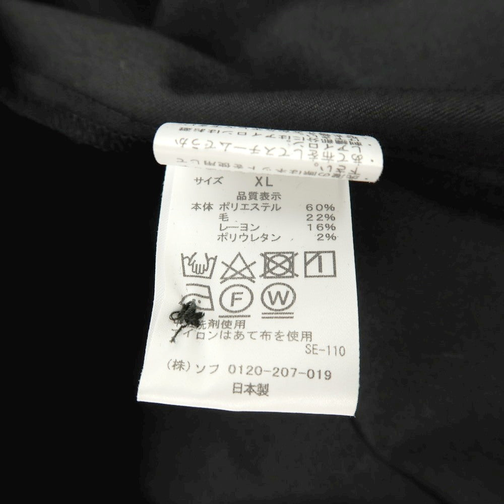 【中古】ソフネット SOPHNET. 2025年春夏 ストレッチ ポリエステルウールレーヨン レギュラーカラー 半袖シャツ ブラック【サイズXL】【 状態ランクB 】【 メンズ 】