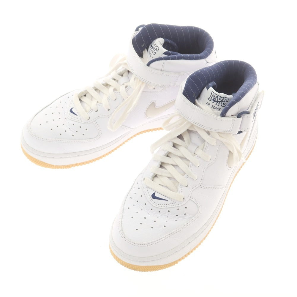 【中古】ナイキ NIKE Air Force 1 Mid NYC スニーカー ホワイト【 27.5 】【 状態ランクB 】【 メンズ 】