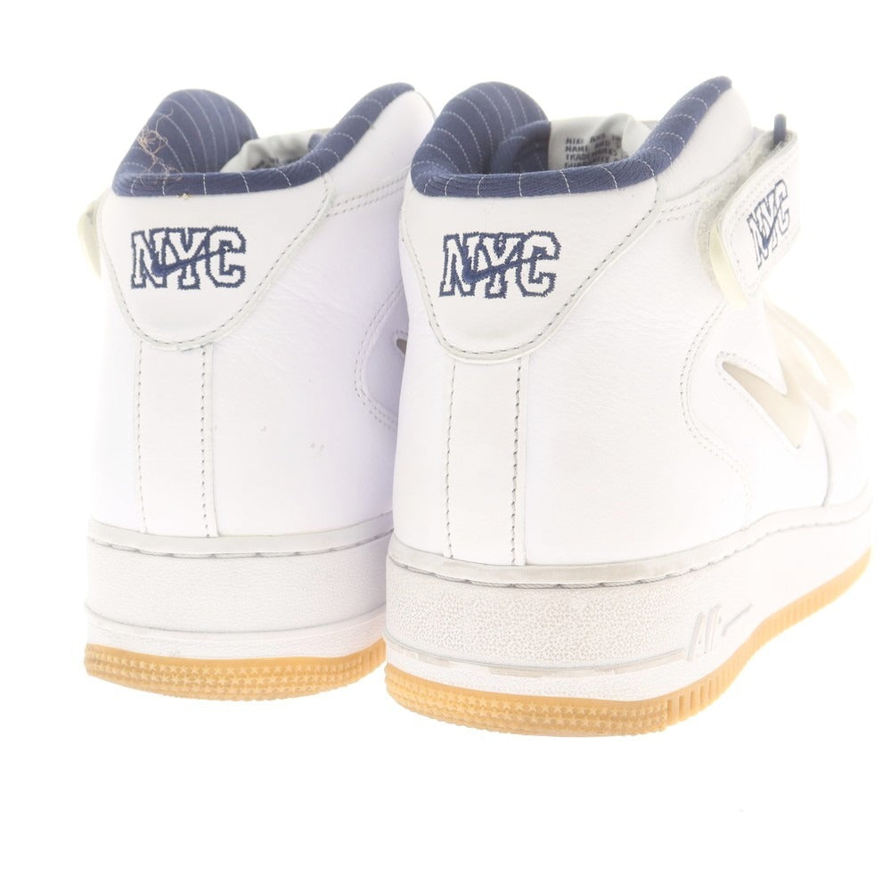【中古】ナイキ NIKE Air Force 1 Mid NYC スニーカー ホワイト【 27.5 】【 状態ランクB 】【 メンズ 】