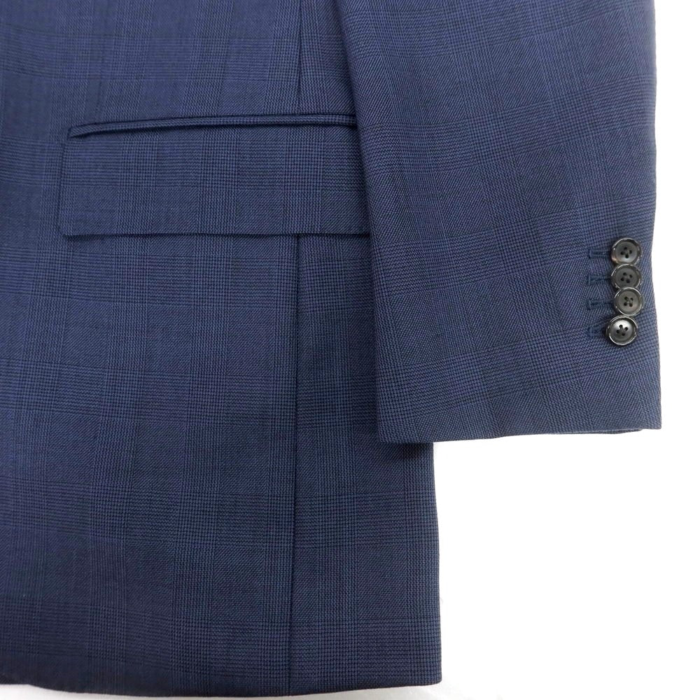 【中古】カスタムテーラー ビームス Custom Tailor BEAMS ウール チェック 3つボタンスーツ ネイビー【 表記なし(S位) 】【 状態ランクB 】【 メンズ 】