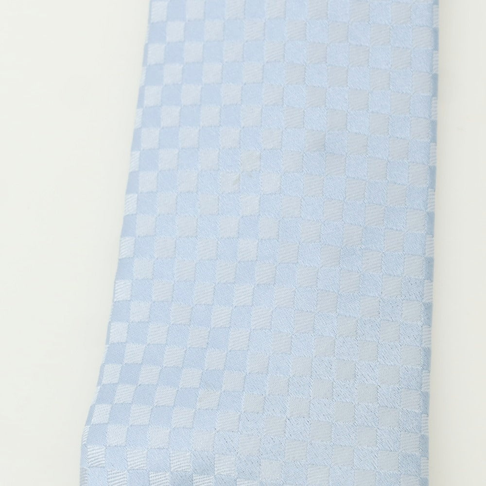 【中古】ルイ ヴィトン LOUIS VUITTON シルク チェック柄ネクタイ ライトブルー【 状態ランクA 】【 メンズ 】