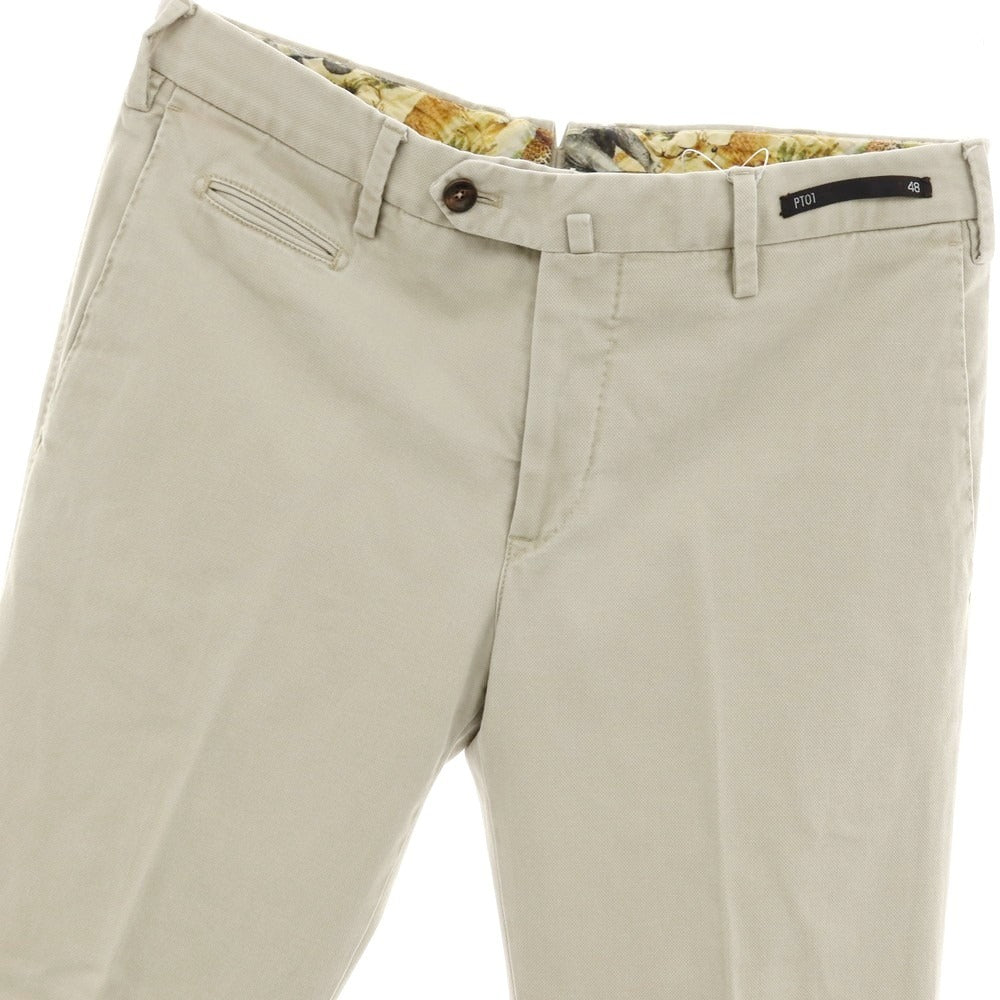 【中古】ピーティーゼロウーノ PT01 Jambo ストレッチコットン カジュアルスラックスパンツ ベージュ【サイズ48】【 状態ランクC 】【 メンズ 】