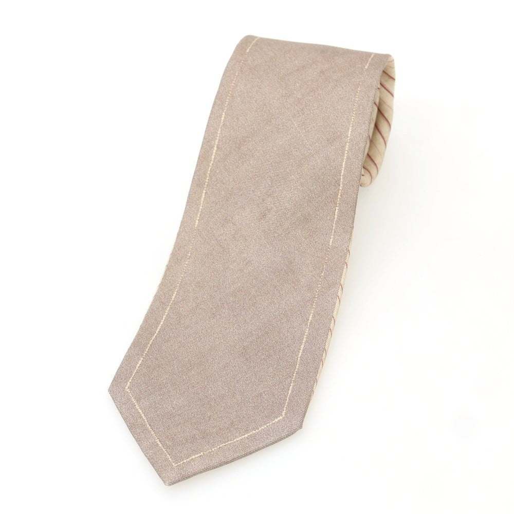 【中古】ポールスミスコレクション PAUL SMITH COLLECTION シルク 無地ネクタイ グレージュ【 状態ランクB 】【 メンズ 】