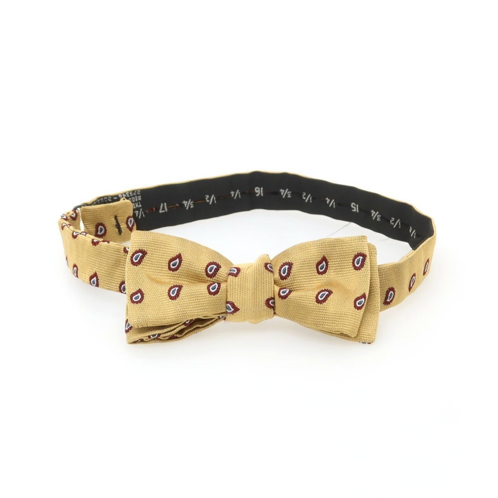 【中古】ポロ ラルフローレン Polo Ralph Lauren シルク ボウタイ ベージュxワインレッド【 状態ランクB 】【 メンズ 】