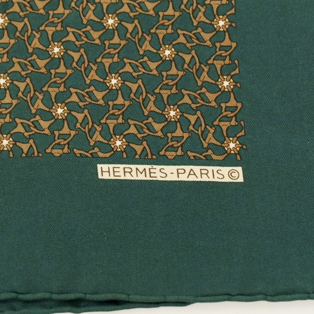 【中古】エルメス HERMES シルク ポケットチーフ グリーン【 状態ランクB 】【 メンズ 】