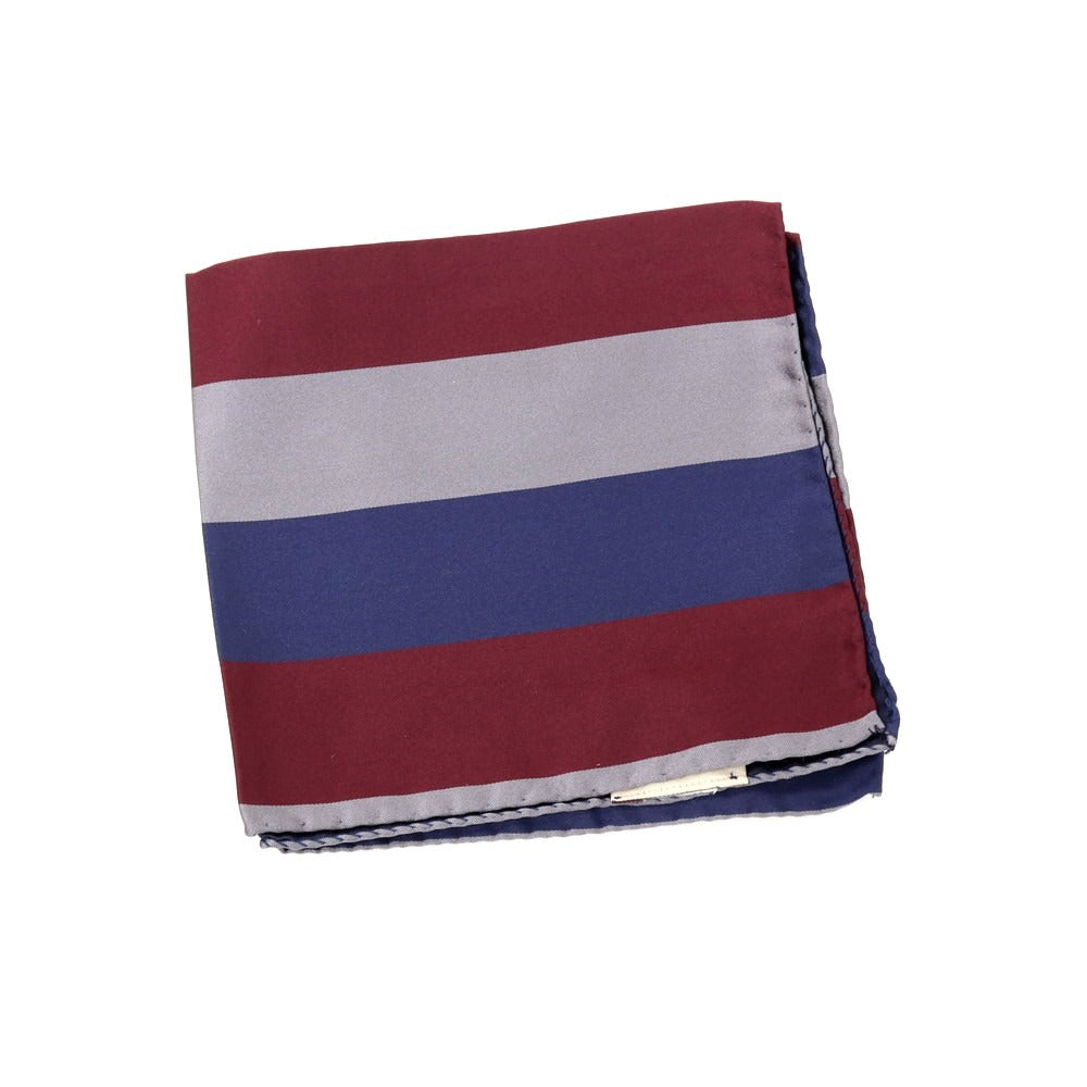 【中古】アーディーアンドシー AD&C 1956 シルク ポケットチーフ ネイビーxワインレッド【 状態ランクB 】【 メンズ 】