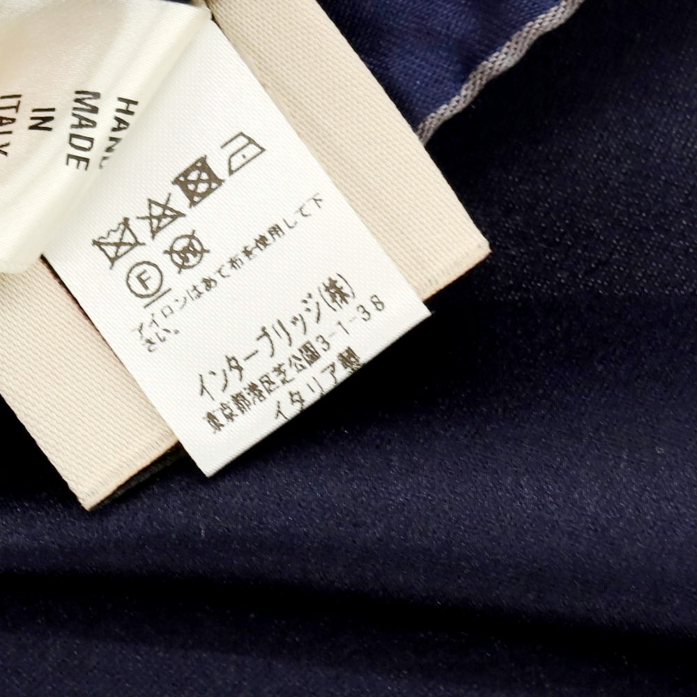 【中古】アーディーアンドシー AD&C 1956 シルク ポケットチーフ ネイビーxワインレッド【 状態ランクB 】【 メンズ 】