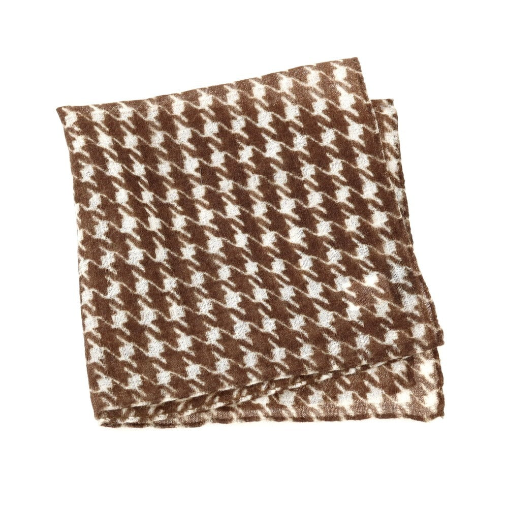 【中古】ニッキー nicky ウール ハウンドトゥース柄 ポケットチーフ ブラウンxホワイト【 状態ランクB 】【 メンズ 】