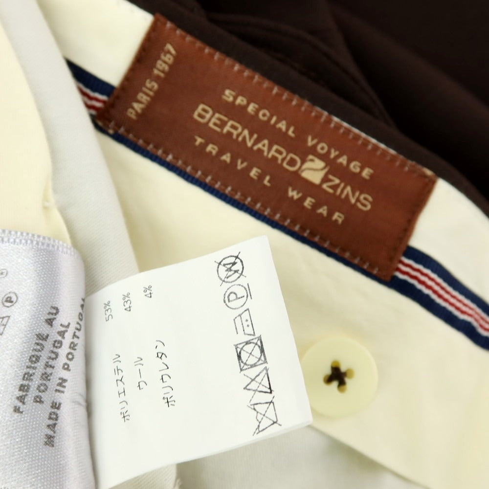 【中古】ベルナール ザンス BERNARD ZINS PILOTE ストレッチポリエステルウール ドレススラックスパンツ ダークブラウン【サイズ42】【 状態ランクB 】【 メンズ 】