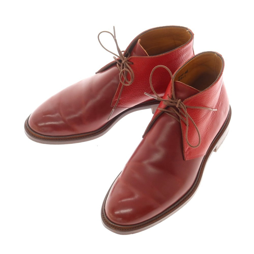 【中古】ココン(シューズ) KOKON コードバン コンビ チャッカブーツ レッド【 6 1/2 】【 状態ランクB 】【 メンズ 】