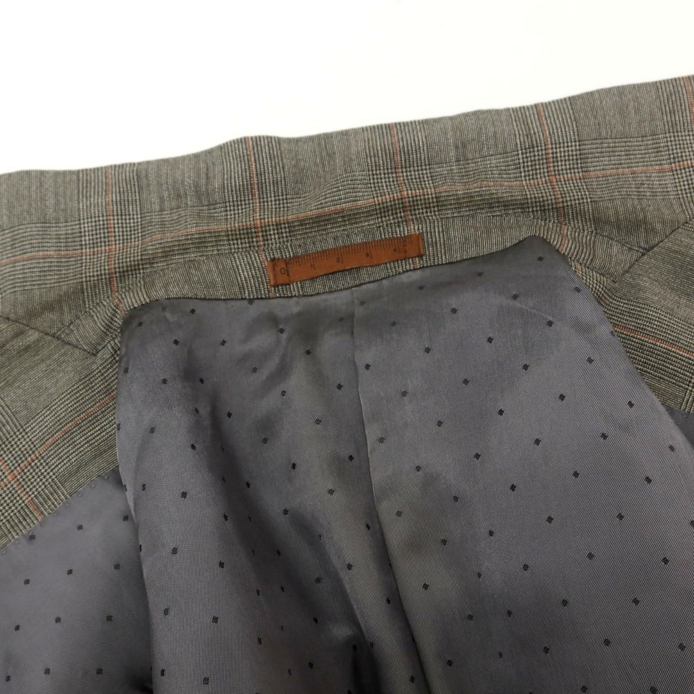 【中古】ユニバーサルランゲージ UNIVERSAL LANGUAGE SUPER120’S ウール グレンチェック ダブル6B テーラードジャケット グレー【 46 8D 】【 状態ランクC 】【 メンズ 】