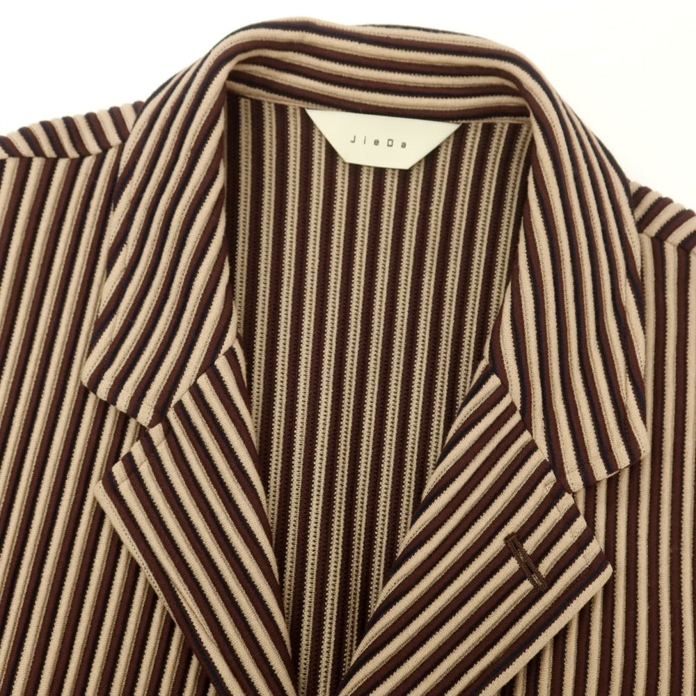【中古】ジエダ Jieda ストレッチ レーヨンポリエステルナイロン カジュアルジャケット ブラウンxベージュ【 1 】【 状態ランクB 】【 メンズ 】