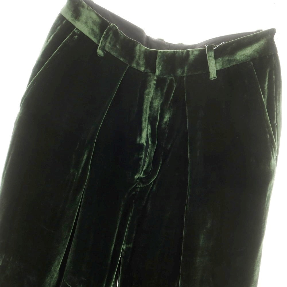 【中古】アンユーズド UNUSED レーヨンシルク ベロア カジュアルスラックスパンツ グリーン【 1 】【 状態ランクB 】【 メンズ 】