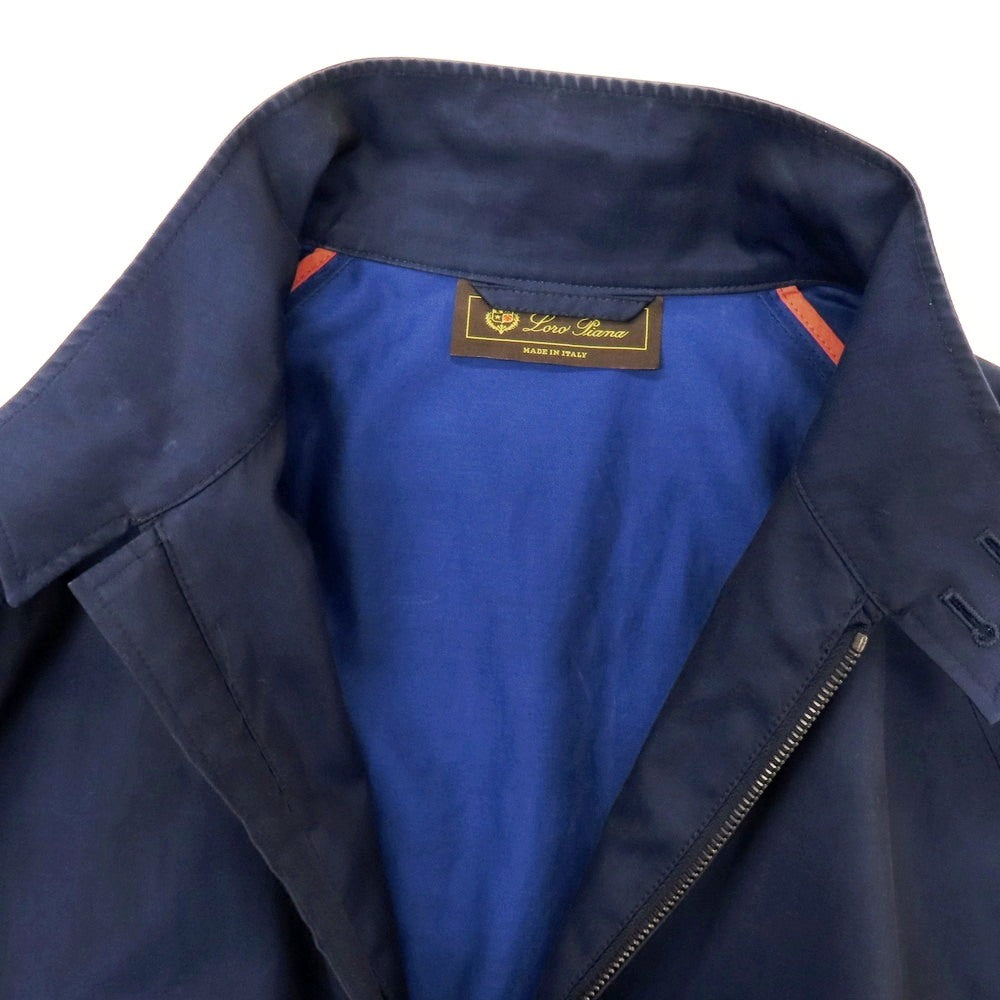 【中古】ロロピアーナ Loro Piana コットン スタンドカラー ダブルジップ スイングトップ ライトネイビー【 S 】【 状態ランクC 】【 メンズ 】