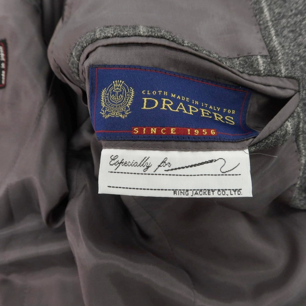 【中古】リングヂャケット RING JACKET custom made ウール ストライプ 3つボタンスーツ グレー【 表記なし(S位) 】【 状態ランクB 】【 メンズ 】