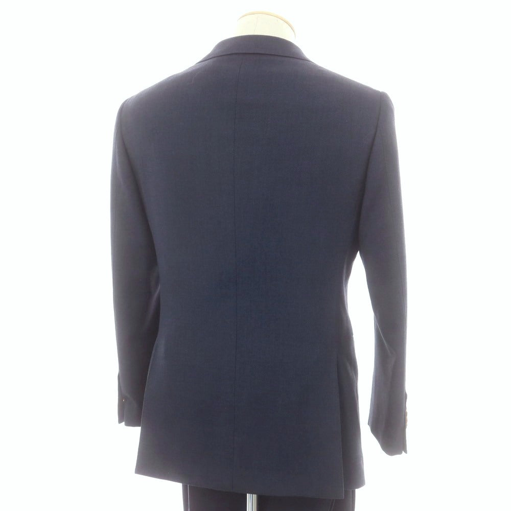 【中古】リングヂャケット RING JACKET custom made SUPER120’S ウール 3つボタンスーツ ネイビー【 表記なし(S位) 】【 状態ランクB 】【 メンズ 】