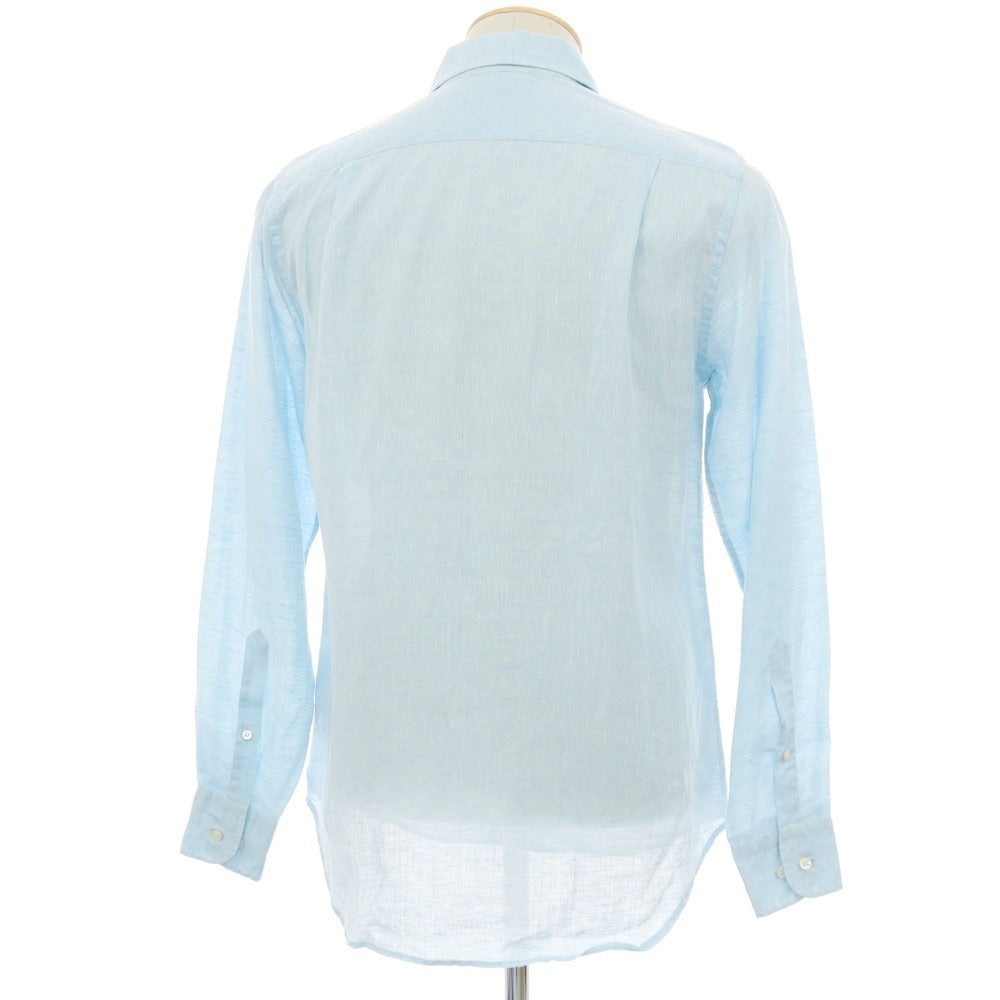 【中古】ロロピアーナ Loro Piana リネン ワンピースカラー カジュアルシャツ ライトブルー【サイズXS】【 状態ランクC 】【 メンズ 】