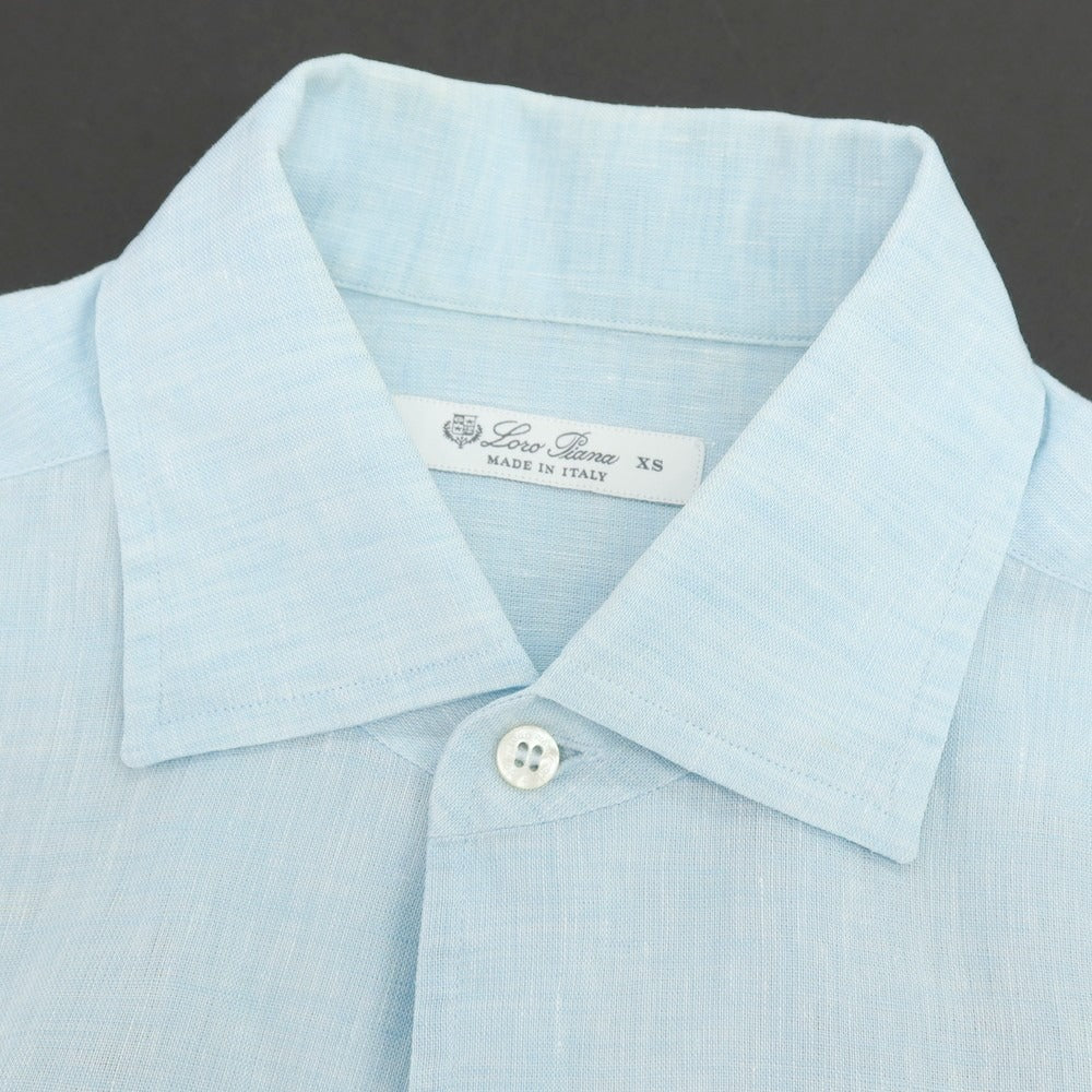 【中古】ロロピアーナ Loro Piana リネン ワンピースカラー カジュアルシャツ ライトブルー【サイズXS】【 状態ランクC 】【 メンズ 】