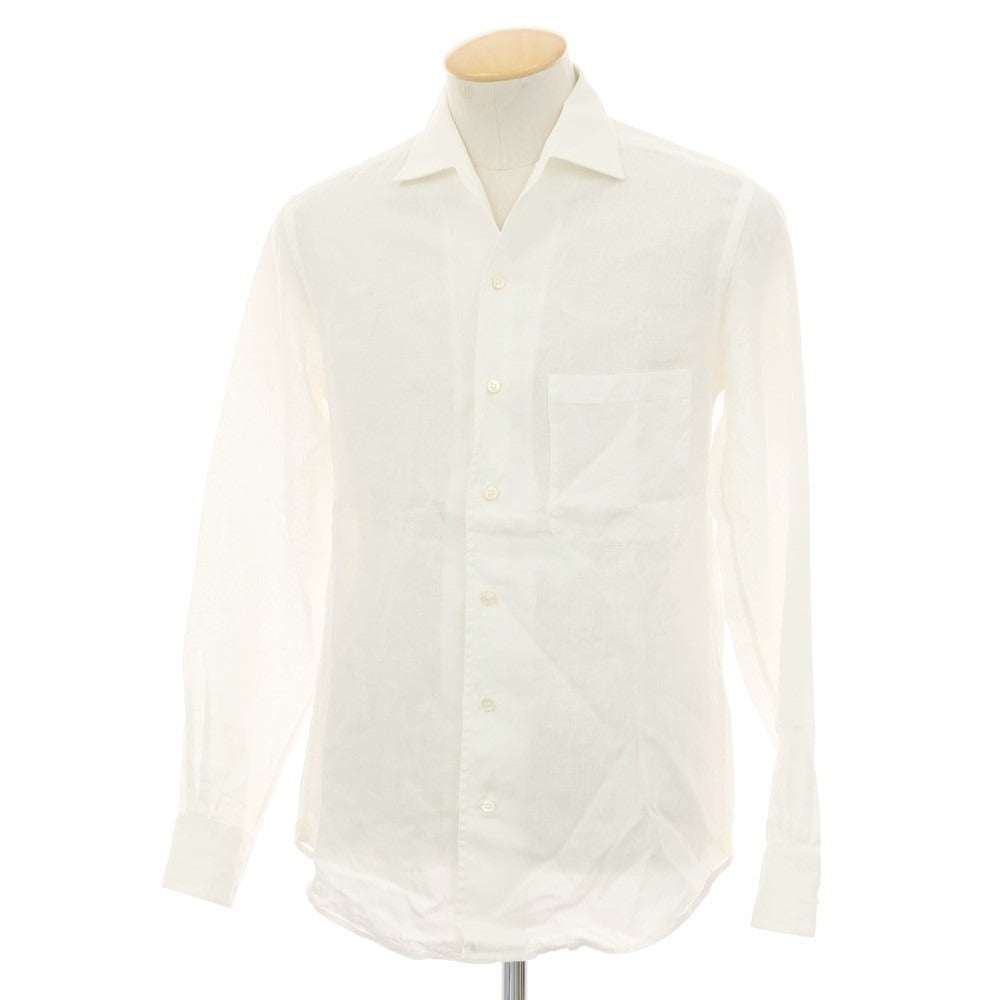 【中古】ロロピアーナ Loro Piana リネン ワンピースカラー カジュアルシャツ ホワイト【サイズXS】【 状態ランクB 】【 メンズ 】