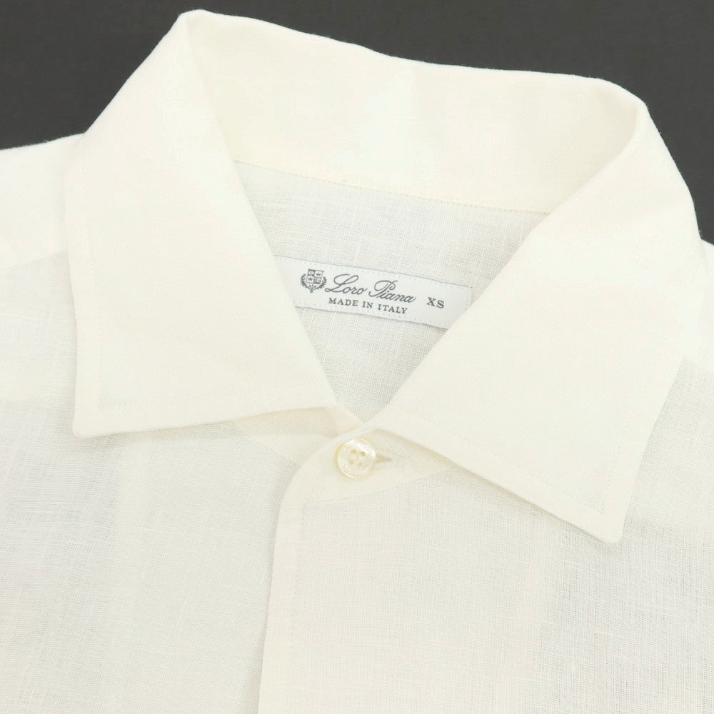【中古】ロロピアーナ Loro Piana リネン ワンピースカラー カジュアルシャツ ホワイト【サイズXS】【 状態ランクB 】【 メンズ 】