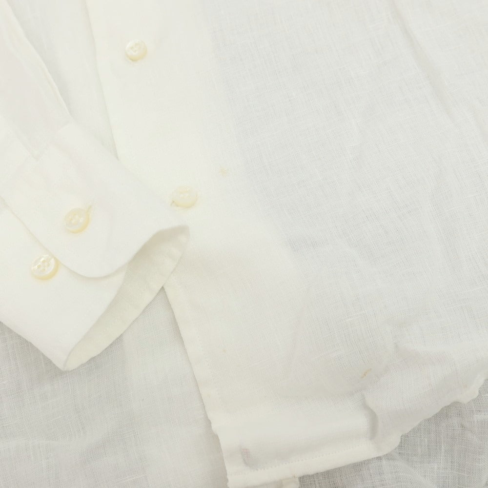 【中古】ロロピアーナ Loro Piana リネン ワンピースカラー カジュアルシャツ ホワイト【サイズXS】【 状態ランクB 】【 メンズ 】