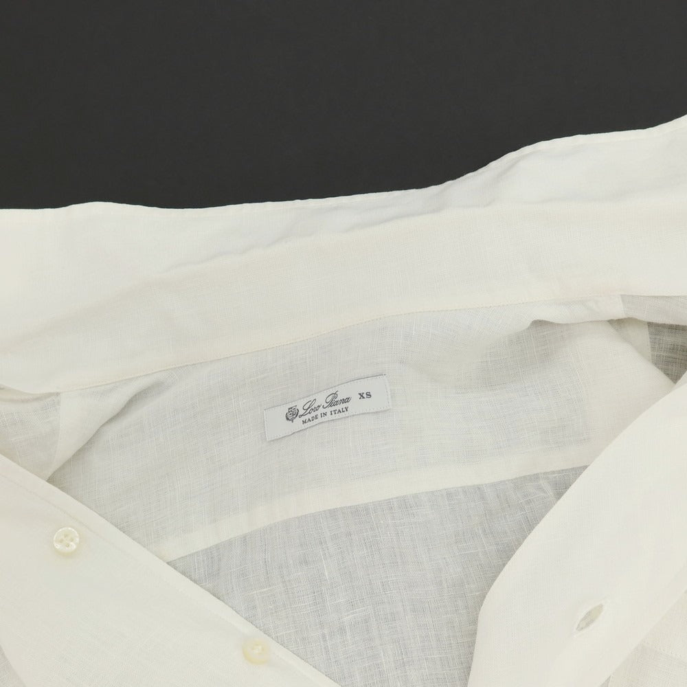 【中古】ロロピアーナ Loro Piana リネン ワンピースカラー カジュアルシャツ ホワイト【サイズXS】【 状態ランクB 】【 メンズ 】