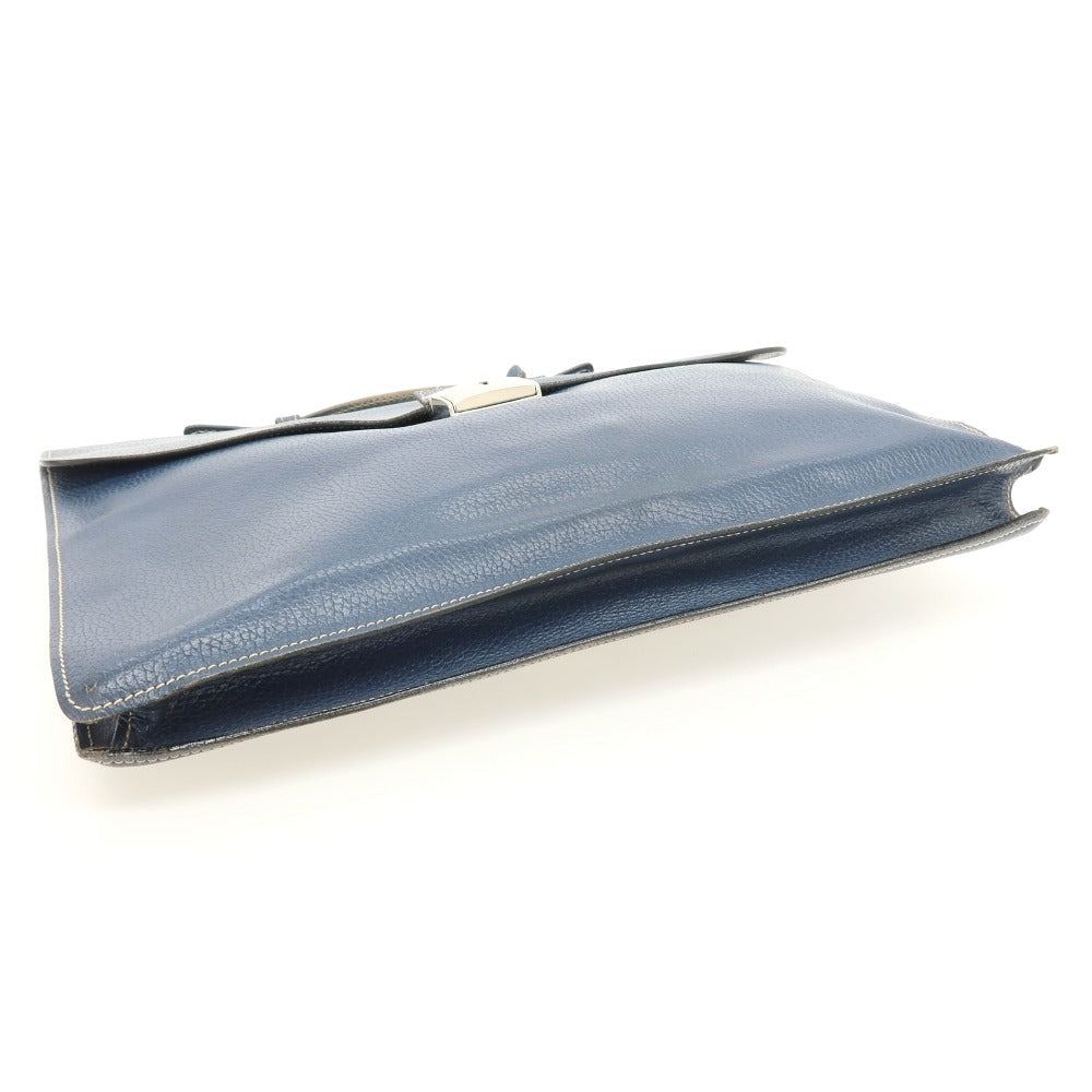 【中古】マリネッラ E.MARINELLA ソットブラッチョ ブリーフケース ネイビーブルー【 状態ランクC 】【 メンズ 】