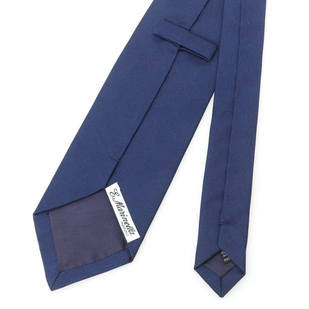 【中古】マリネッラ E.MARINELLA シルク 無地ネクタイ ネイビー【 状態ランクB 】【 メンズ 】