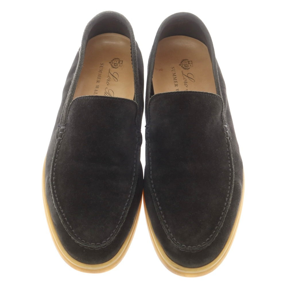 【中古】ロロピアーナ Loro Piana スエード スリッポン ローファー ブラック【 40 】【 状態ランクC 】【 メンズ 】
